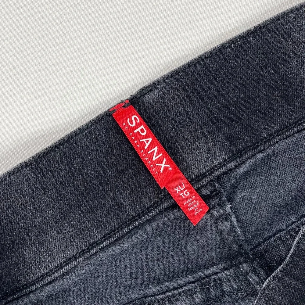 Spanx High Rise Skinny Ankle Jeans Women XL Black Pull On Stretch Tapered 20278R